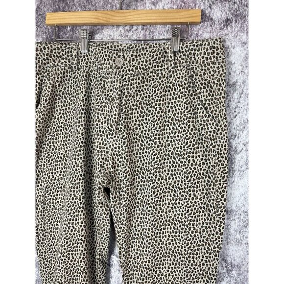 Soft Surroundings Jeans Women’s 12 High Rise Skinny Ankle Leopard Funky Artsy - Picture 2 of 13